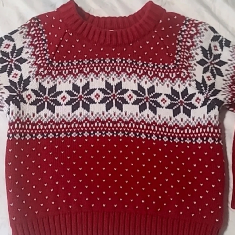 Girls' 3T Cotton Old Navy White Fair Isle Sweater
